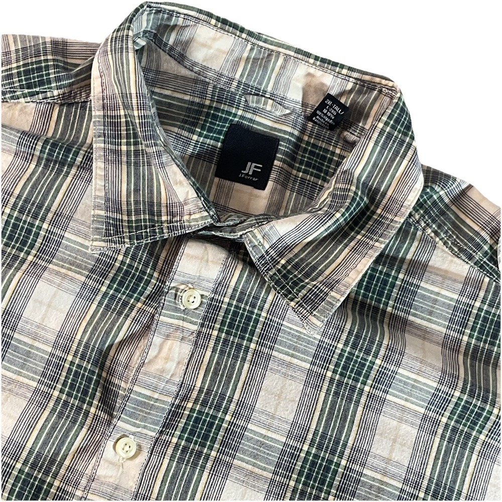 JF Ferrar Shirt 2XLT Button Up Short Sleeve Casual Mens - Picture 1 of 6